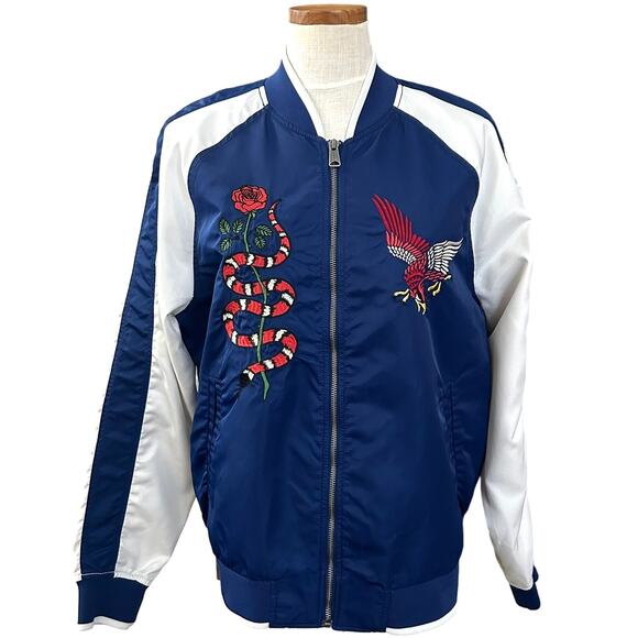 Gap Limited Edition California Sukajan Bomber M Embroidered Map Eagle Jacket - Picture 4 of 16